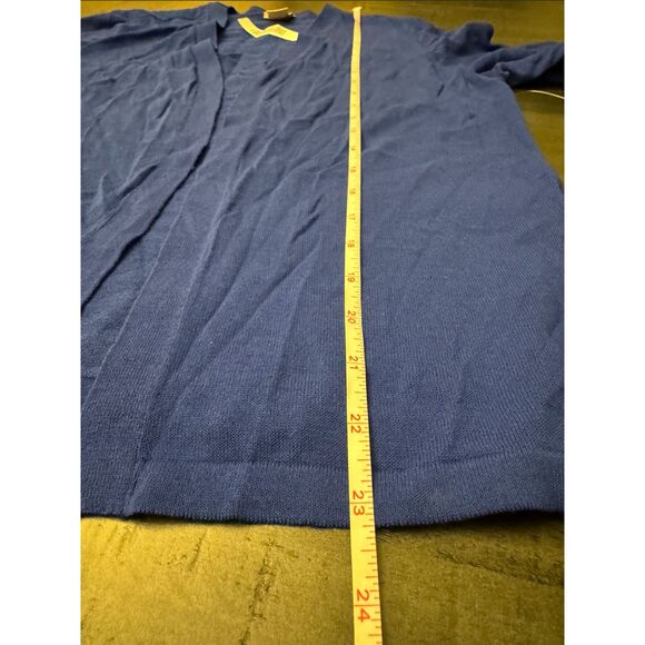 Chico's Royal Blue Cardigan Tie Gathered Sleeves - Sz 1 (M/8) - Picture 7 of 10